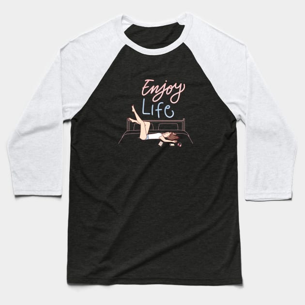 Enjoy life, simple design Baseball T-Shirt by D'via design